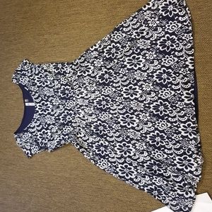 Size large, sleeveless, blue lined summer dress